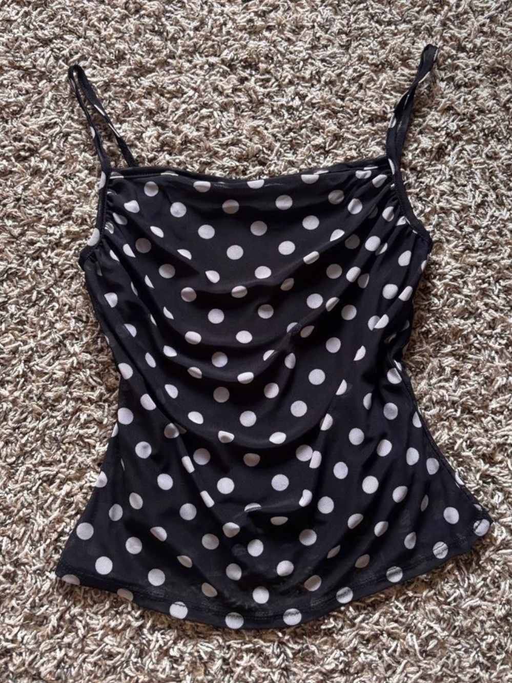 Black Polka Dot Tank Top